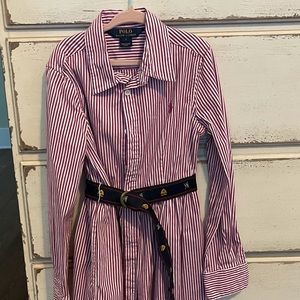 Polo stripe shirt dress size 7
